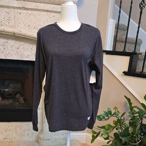 Kinetix Casual Luxury Men Dark Gray Ling Sleeve Tee Small